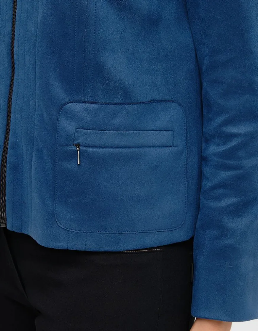 Veste suédine bleue