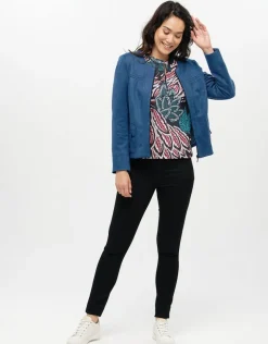 Veste suédine bleue