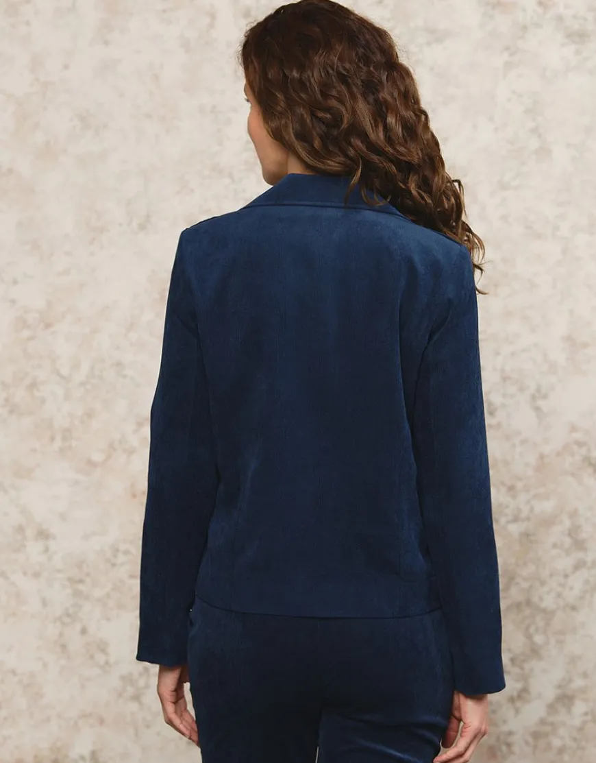 Veste velours côtelé bleu