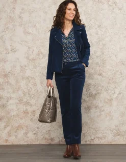 Veste velours côtelé bleu