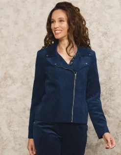 Veste velours côtelé bleu