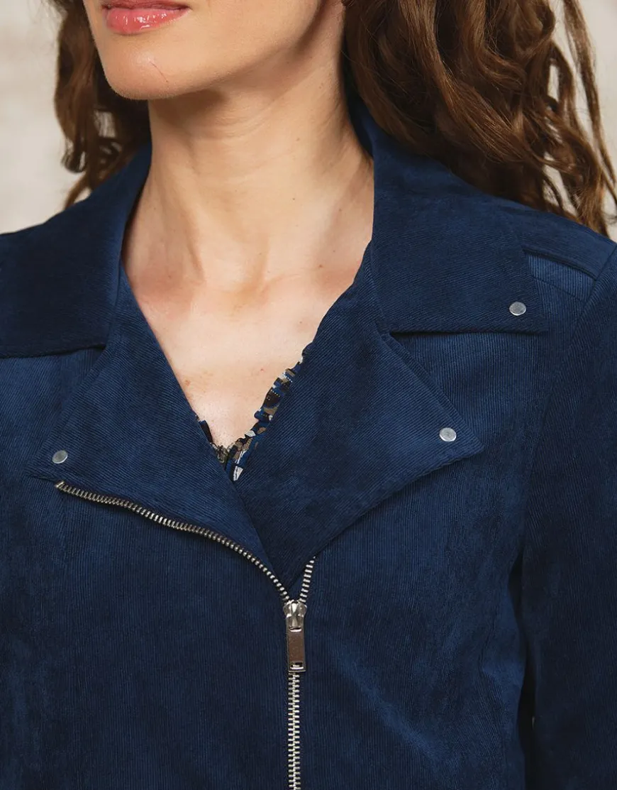 Veste velours côtelé bleu