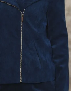 Veste velours côtelé bleu